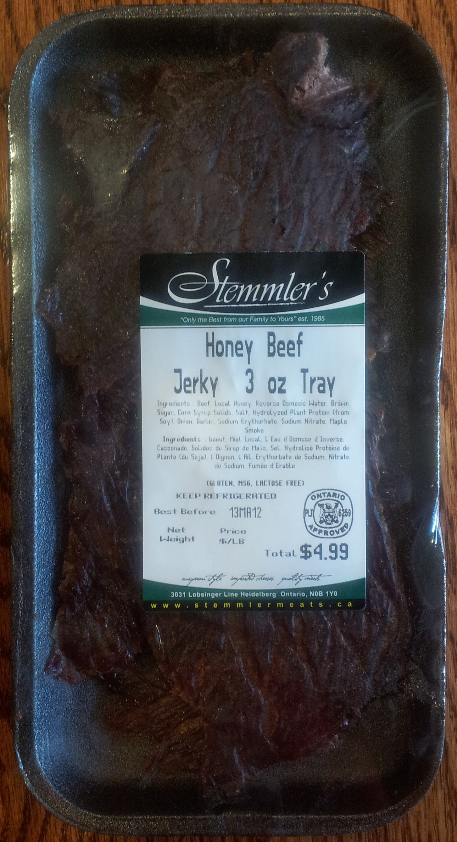 Stemmler's Honey Beef Jerky