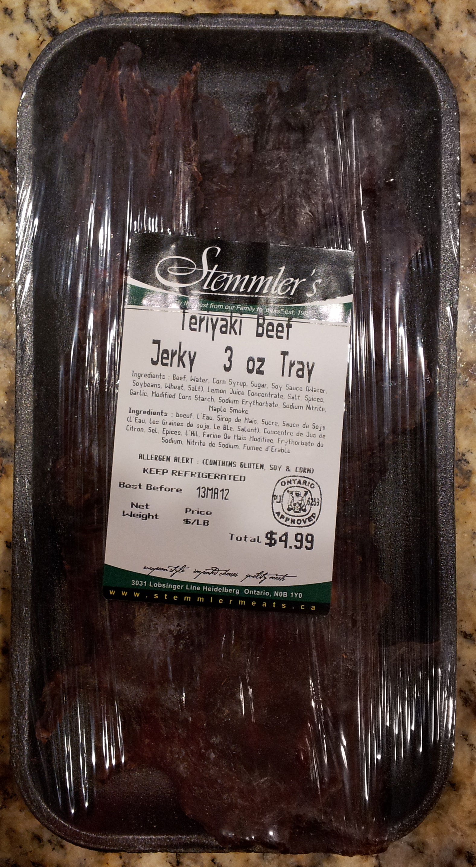 Stemmler's Teriyaki Beef Jerky