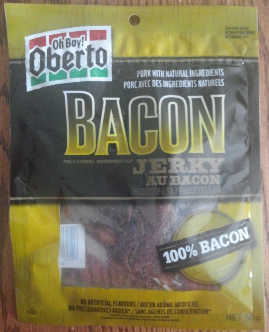 Review Oberto Applewood Smoked Bacon Jerky (B+) Jerkyology